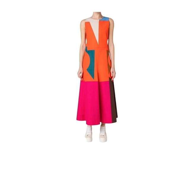 Akris Dresses & Skirts - Akris Cotton Poplin Midi Dress with Composed Letters Print Size 8